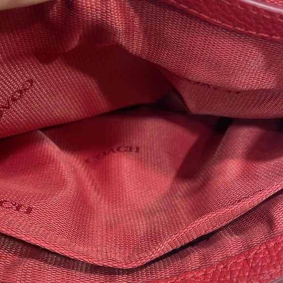 Coach Liv Pouch Red Leather Crossbody Bag - Picture 11 of 15